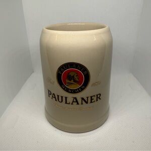 Paulaner Munchen Mug Vintage Beer Stein Heavy Stoneware .5L Franz Stober